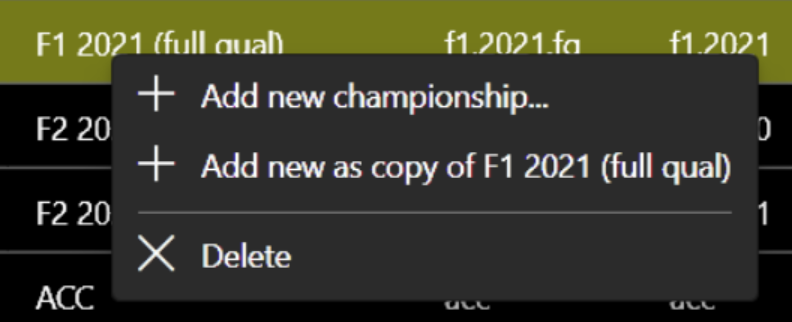 Create championship