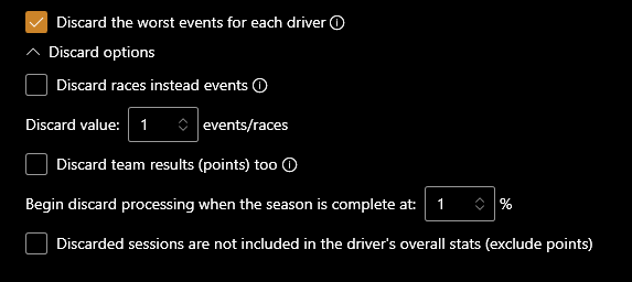 Discard worst events