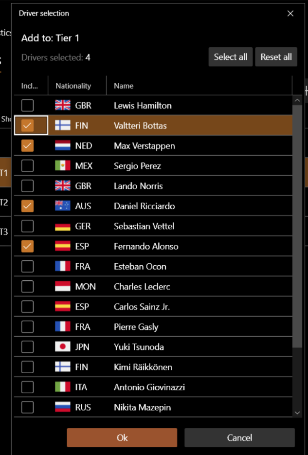 Manage driver categories