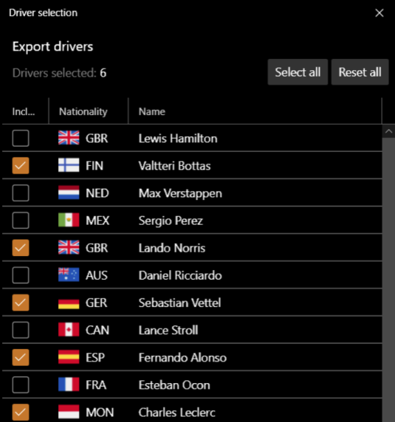 Export import dialog