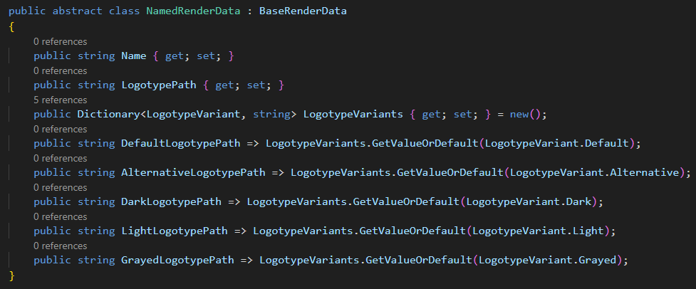 NamedRenderObject Properties