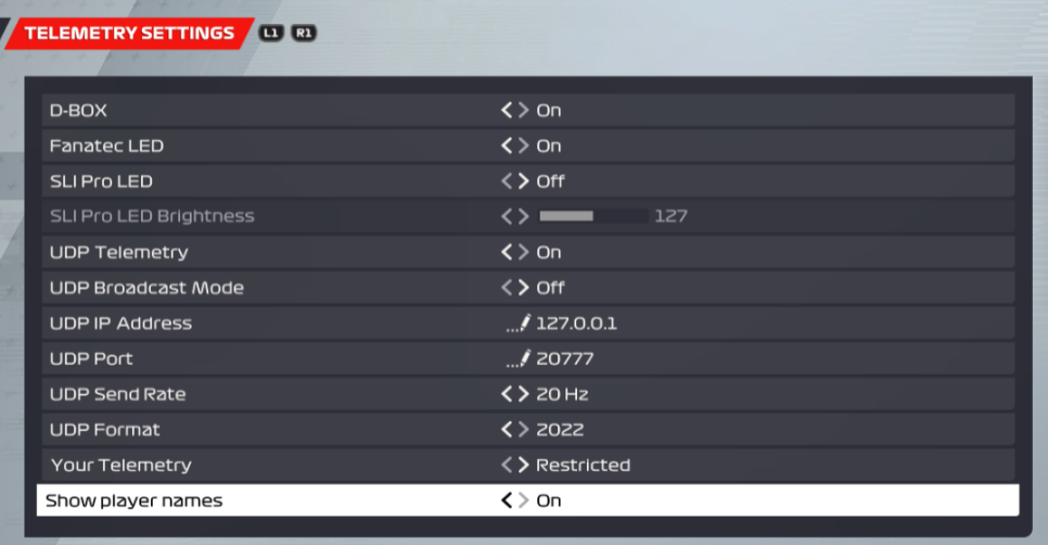 Show player names option